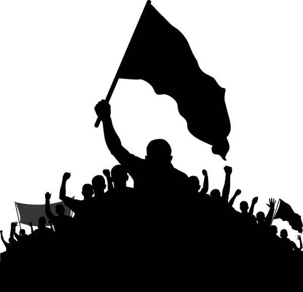 Silhouette von Demonstranten — Stockvektor