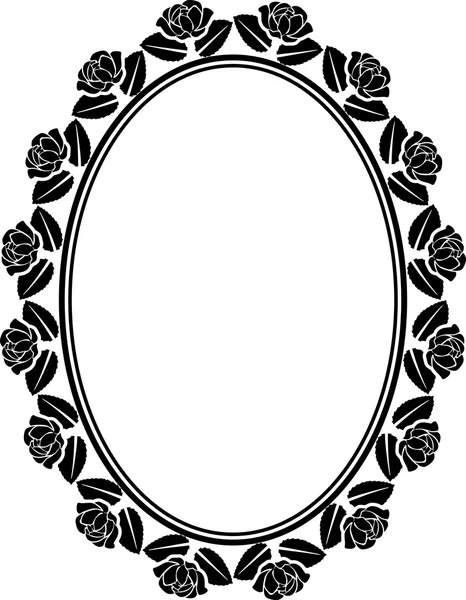 Roses oval frame — Stock Vector