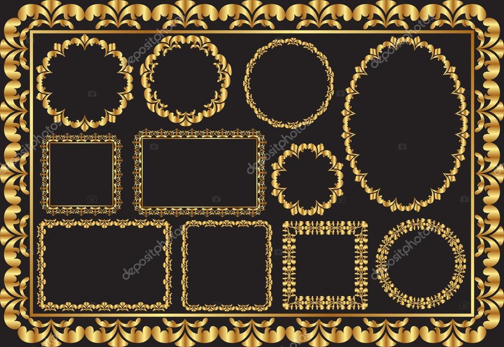 Golden frames clip art illustration Stock Vector by ©mtmmarek 92893370
