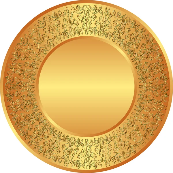 Goldene Platte - Vektorillustration — Stockvektor