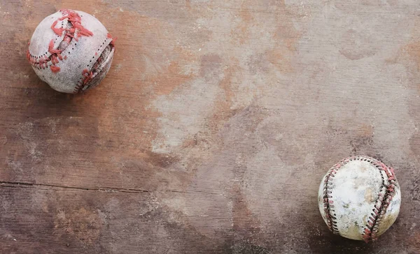 Старі Використовувані Бейсбольні Ячі Вінтажному Тлі Текстури — стокове фото