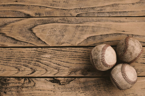 Baseball balls close up image