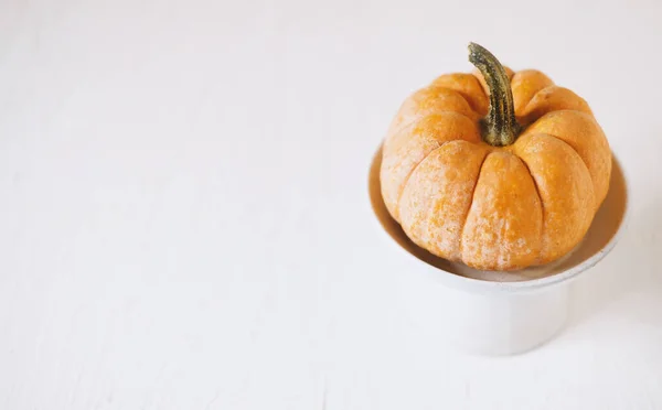 Temporada Otoño Calabaza Halloween Sobre Fondo Blanco Con Espacio Para — Foto de Stock