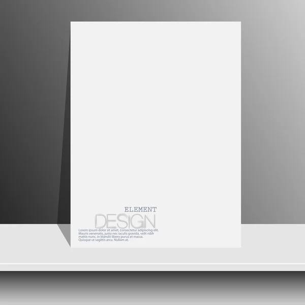 Revistas blancas en blanco en estante blanco con sombras suaves y reflejos. Ilustración vectorial. EPS10 . — Vector de stock