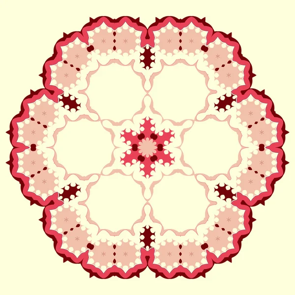 Padrão floral redondo ornamental. Conjunto de quatro ornamento colorido — Vetor de Stock