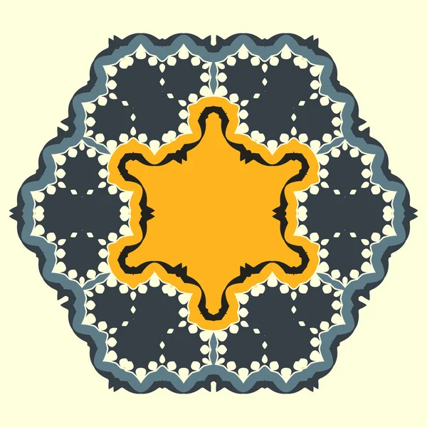 Motif floral rond ornemental. Ensemble de quatre ornements colorés — Image vectorielle