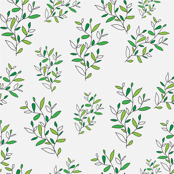 Stylish beautiful bright floral seamless pattern. Abstract Elegance vector illustration texture of green leaves and twigs — Stock Vector