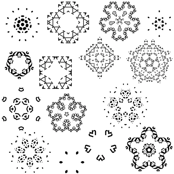 Vector Snowflakes Set, Christmas snowflakes — Stock Vector