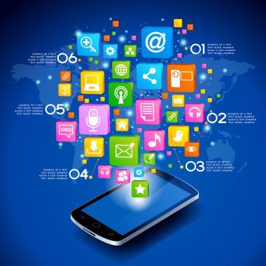 Telefon ile sanal dünya haritası