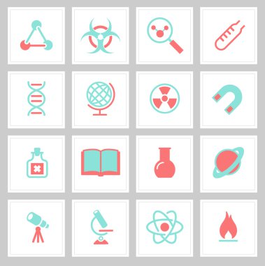 bilim ve kimya simgesi seti
