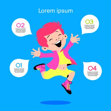 Çocuk konuşma balonları ile hareket 