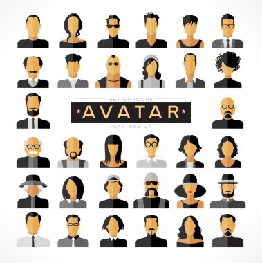 Düz avatarlar kümesi  