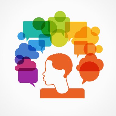 Çocuk simgesi ile konuşma balonu