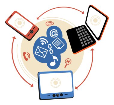 Bağlantı konsept illüstrasyon 