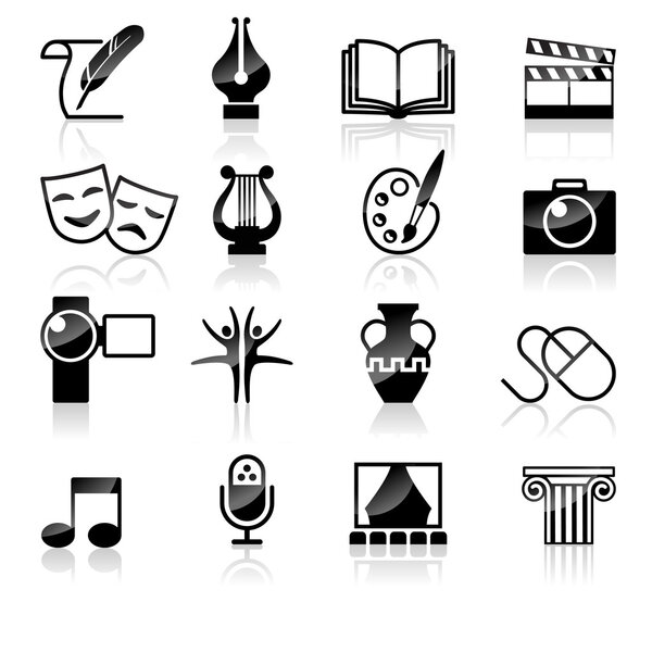 set of black Art icons