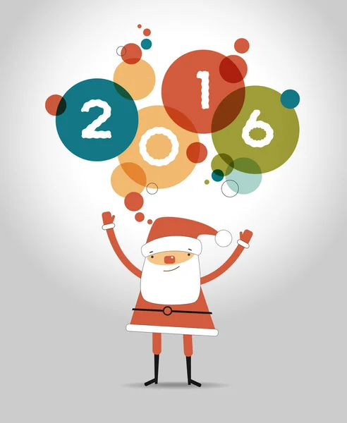 New year 2016 design with Santa. — Stock Vector