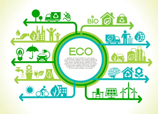 Banner de concepto ecológico — Vector de stock