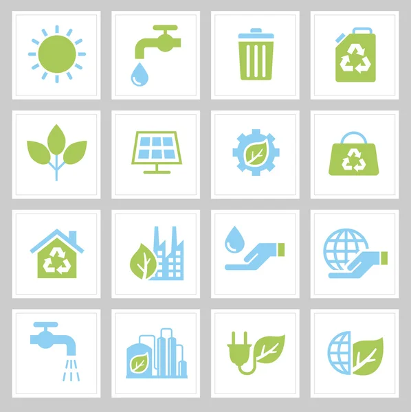 Set eco iconen voor web — Stockvector