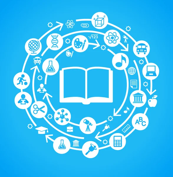 Eğitim kabarcıkları ile kitap simgeleri
