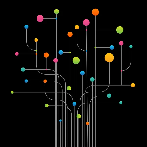 Conjunto de círculos y líneas de colores — Archivo Imágenes Vectoriales