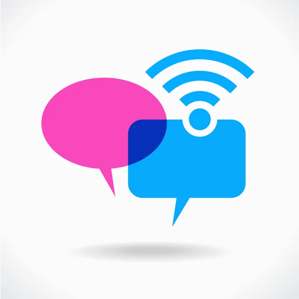 WiFi icon with speech bubble — Stock Vector