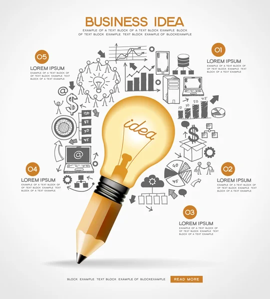 Business doodles set di icone — Vettoriale Stock