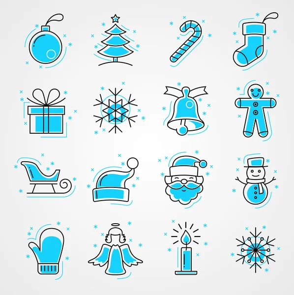 Iconos de Navidad y vacaciones — Archivo Imágenes Vectoriales