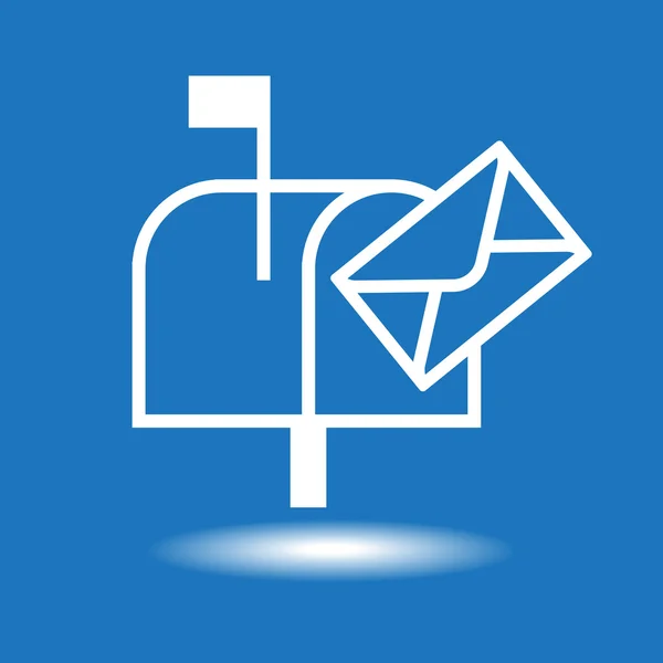 Vita brevlådan ikonen — Stock vektor