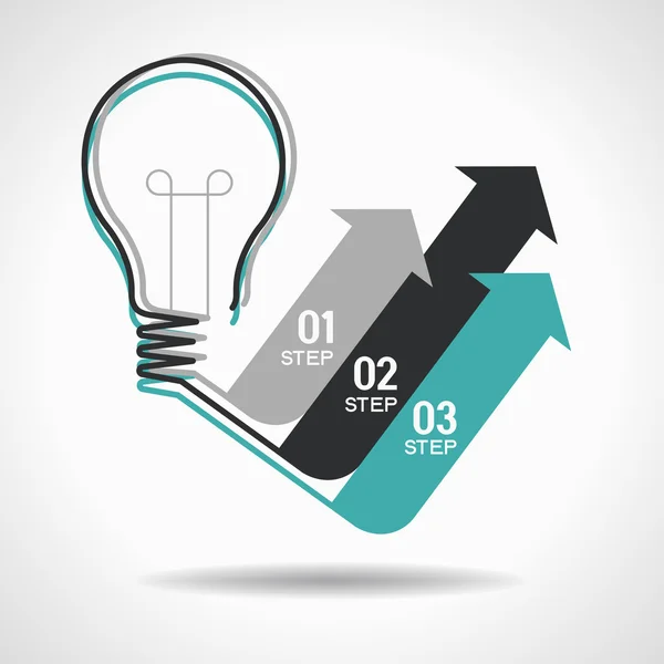 Ideas de lámpara de infografía lineal — Vector de stock