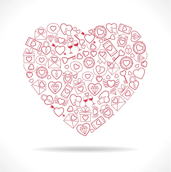 Hati untuk Hari Valentine Latar Belakang - Stok Vektor