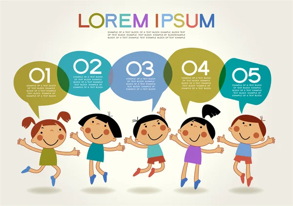 Bambini scuola Infografica — Vettoriale Stock