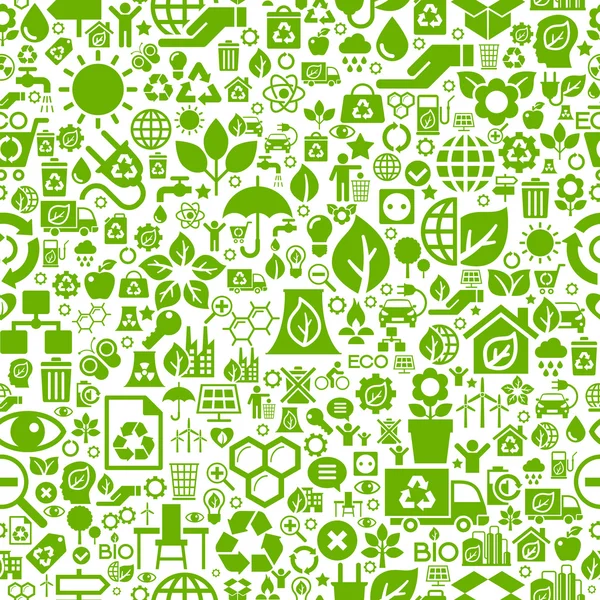 Ecología iconos patrón sin costura — Vector de stock