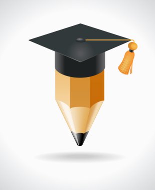 Kalem ile siyah akademik kap