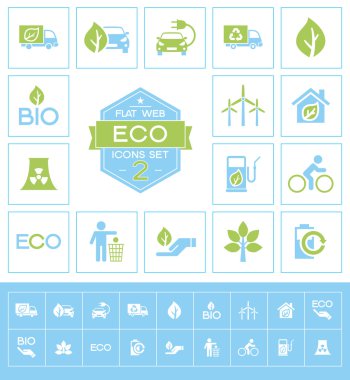 Web için set Eko simgeler   