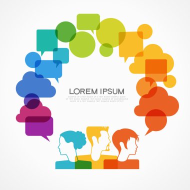 İnsanlar kutsal kişilerin resmi ile konuşma balonları