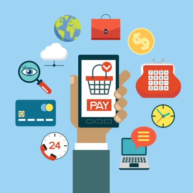 El ele tutuşan cep telefonu 