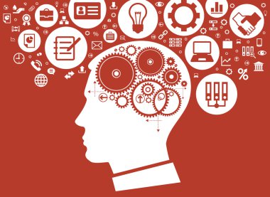  adam kafa dişli ile silüeti