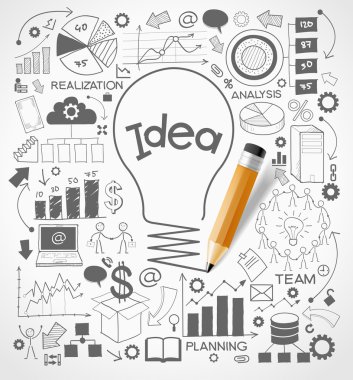 iş simgeler kümesi doodles.