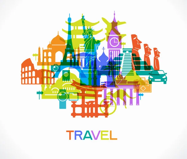 Famous international landmarks icons — Stock Vector