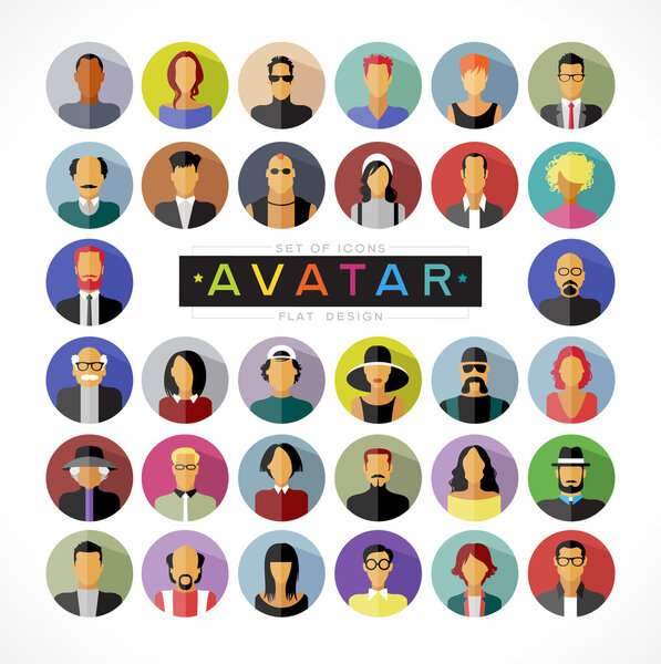 Set of  flat  avatars  