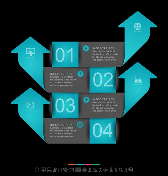 Infographics tasarım kağıt ile numaralandırılmış etiketleri — Stok Vektör