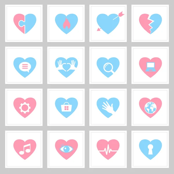 Ensemble d'icônes coeur — Image vectorielle