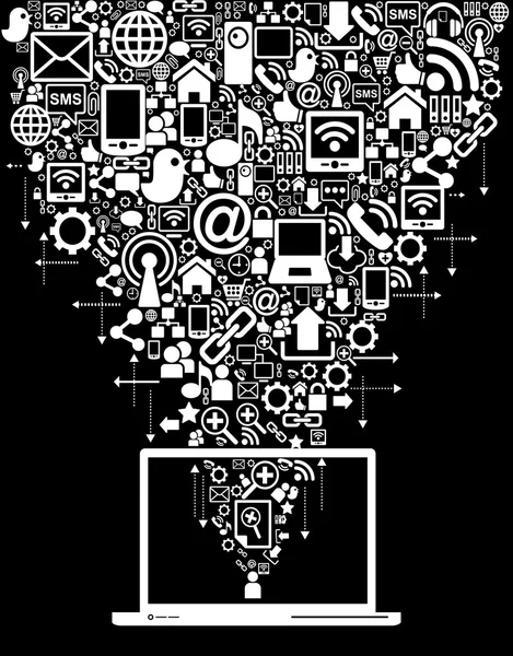 Comunicação de mídia social — Vetor de Stock