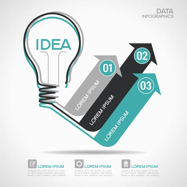 Ideias de lâmpada infográfica linear — Vetor de Stock