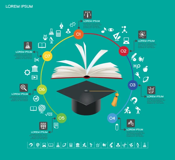 icon of education with book over academic cap