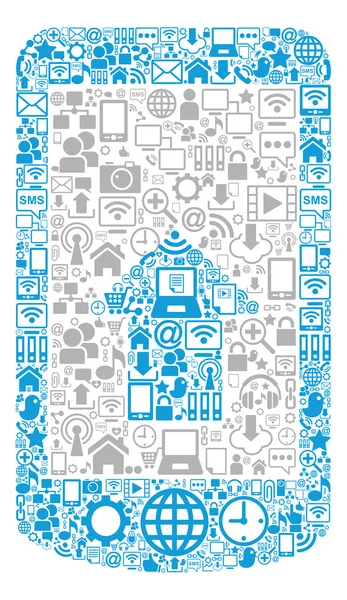 Iconos de comunicación en forma de teléfono — Archivo Imágenes Vectoriales