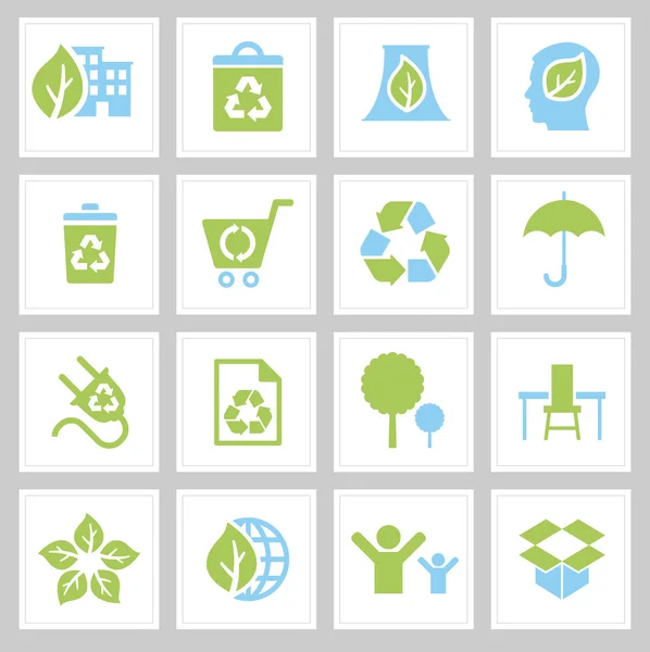 Establecer iconos ecológicos para la web — Archivo Imágenes Vectoriales