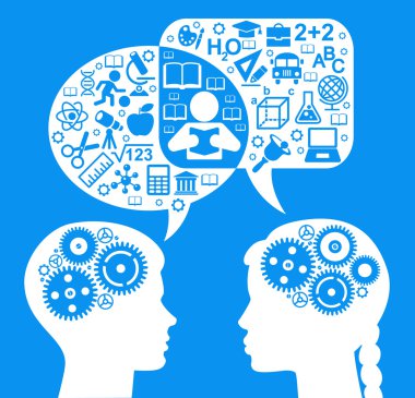 Eğitim çocuklar gears ile başkanları üzerinde simgeler