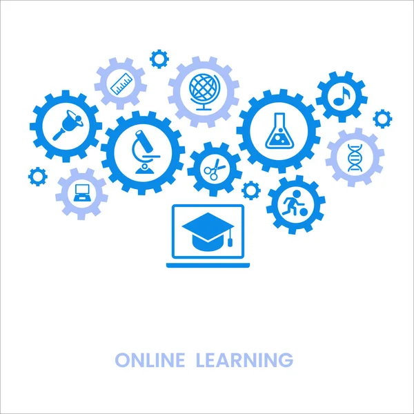 Концепція Електронного Навчання Піктограма Дистанційного Навчання Онлайн Навчальні Курси Домашнє — стоковий вектор