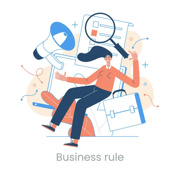 Έννοια Ανάπτυξης Επιχειρηματικής Στρατηγικής Αναλυτική Δεδομένων Επιχειρηματική Νοημοσύνη Επαγγελματικός Κανόνας — Διανυσματικό Αρχείο
